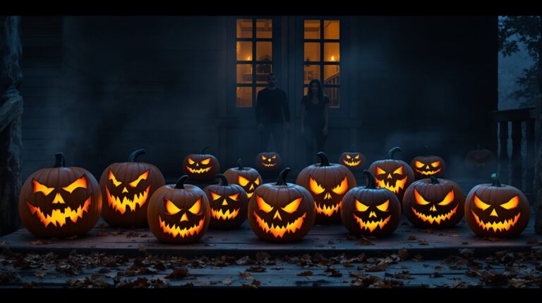 citrouille d'halloween qui fait peur